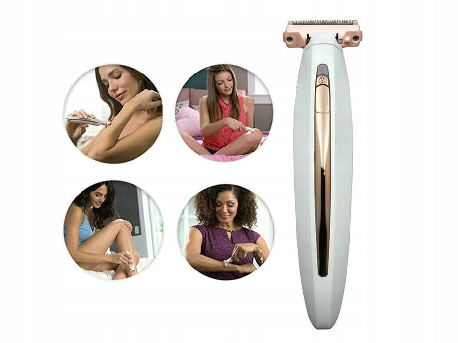 Епилатор на тялото, 3 взаимозаменяеми края, USB презареждане, елегантен дизайн, розово