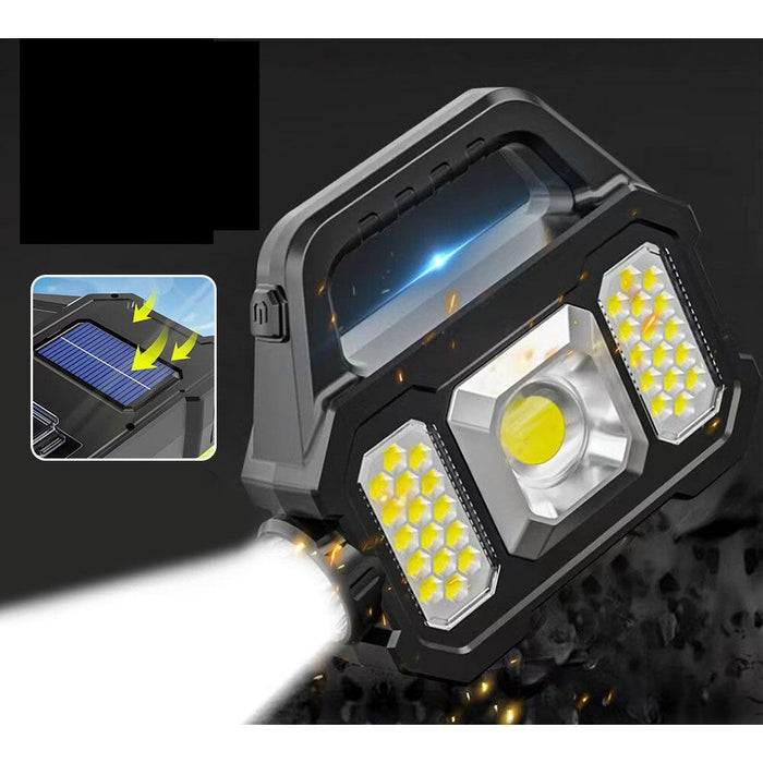 LED Solar Lantern με πλευρική COB 5W 6 τρόπους φωτισμού, λαβή