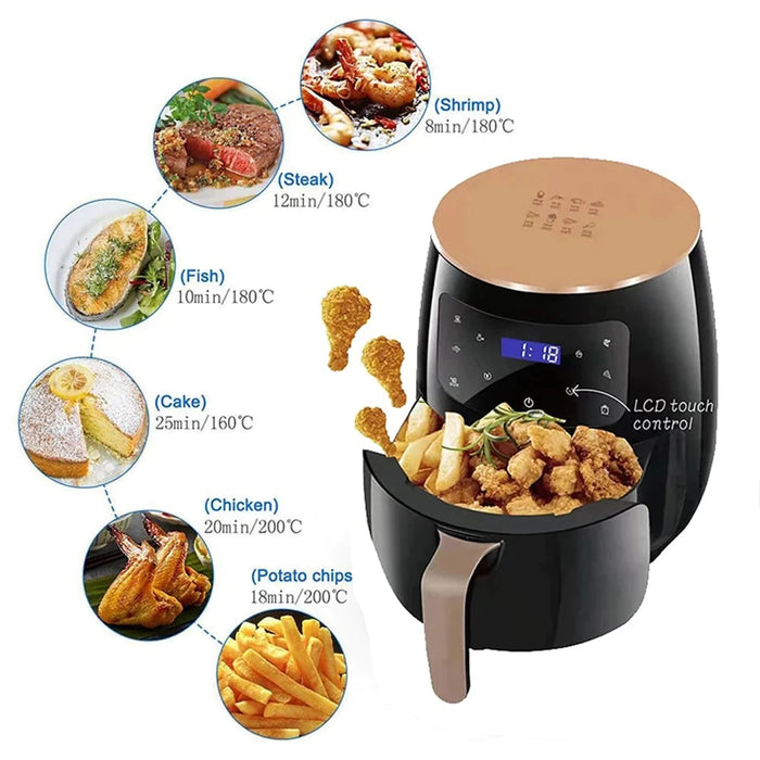 Hot Air Fryer Air Fryer 2400W, 6L, ψηφιακή οθόνη και έλεγχος LCD Touch LCD