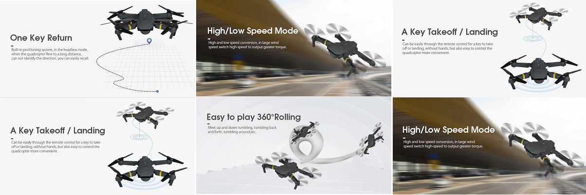 Andowl F16 Drone, WiFi HD 2MP 720p πλάτος κάμερα, ζωντανή προβολή στο τηλέφωνό σας