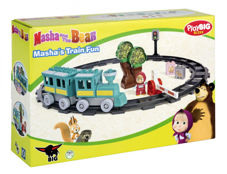 Set de constructie Unico Masha and the Bear, cu figurina Masha inclusa, 32 piese