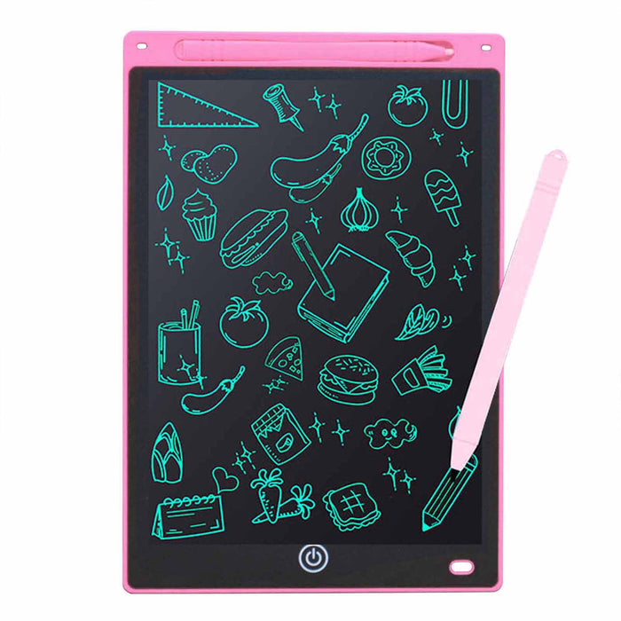Παιδικό δισκίο γραφικών, 12 "οθόνη, με κουμπί κλειδώματος και διαγραφής, στυλό, ροζ