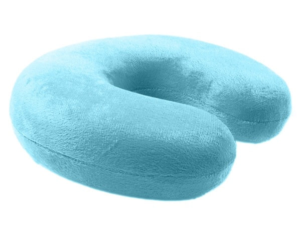 Memory Foam Travel Pillow, υποστηρίζει αποτελεσματικά το λαιμό, μπλε βελούδο