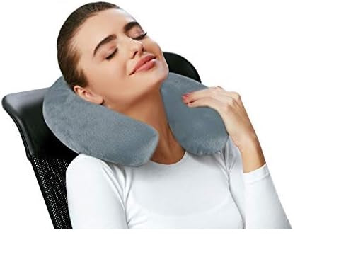 Memory Foam Travel Pillow, υποστηρίζει αποτελεσματικά το λαιμό, μπλε βελούδο