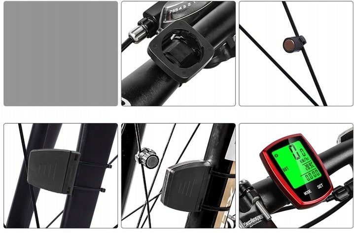 Ciclocomputer Wireless за велосипед, 22 функции, черно
