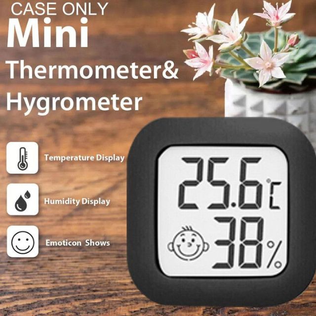 Термометърът и цифровият хигрометър на стаята, LCD дисплей, компактен, черен