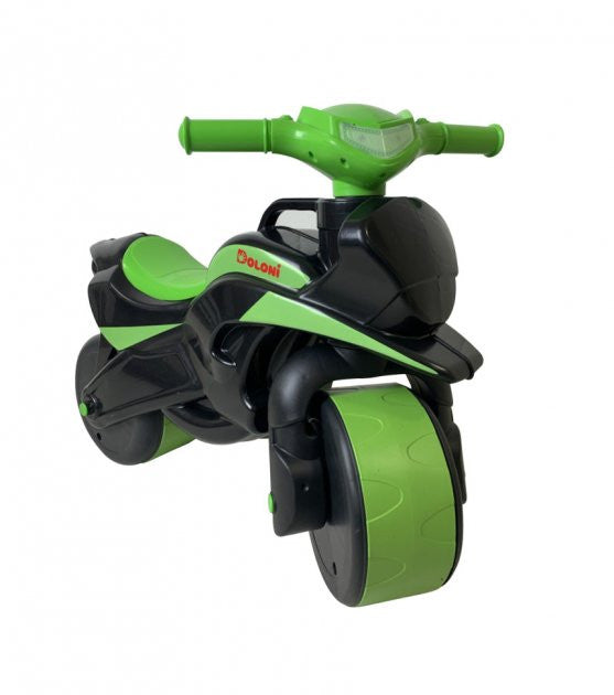 Motocicleta Ride-on de curse Doloni cu sunete si lumini, negru cu verde