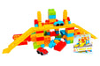 Set 90 de cuburi de constructie cu 2 masinute TechnoK