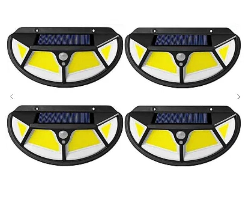 Set 4 x Solar Lámpa 122 LED COB, mozgás és fényérzékelő, 3 világítási mód