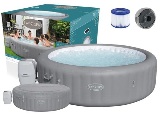 Jacuzzi gonflabil Bestway 6-8 persoane, diametru 236 cm, pompa de incalzire, husa de protectie, capacitate 1350 litri