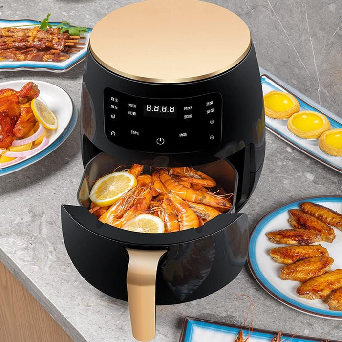 Hot Air Fryer Air Fryer 2400W, 6L, digitális kijelző és az LCD vezérlés érintése