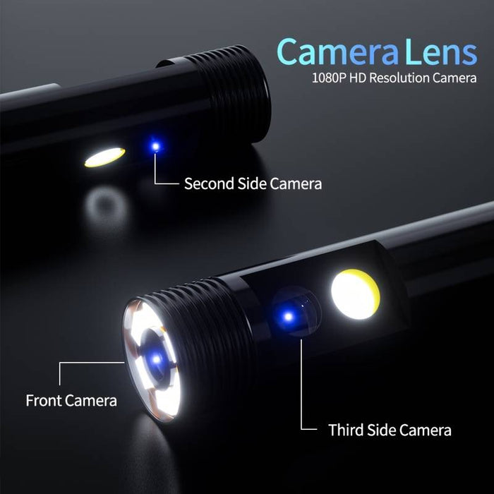 Camera Endoscop Dubla - 4K HD, Ecran IPS 4,5 inch, Cablu 5m, 9 Lumini LED, IP68