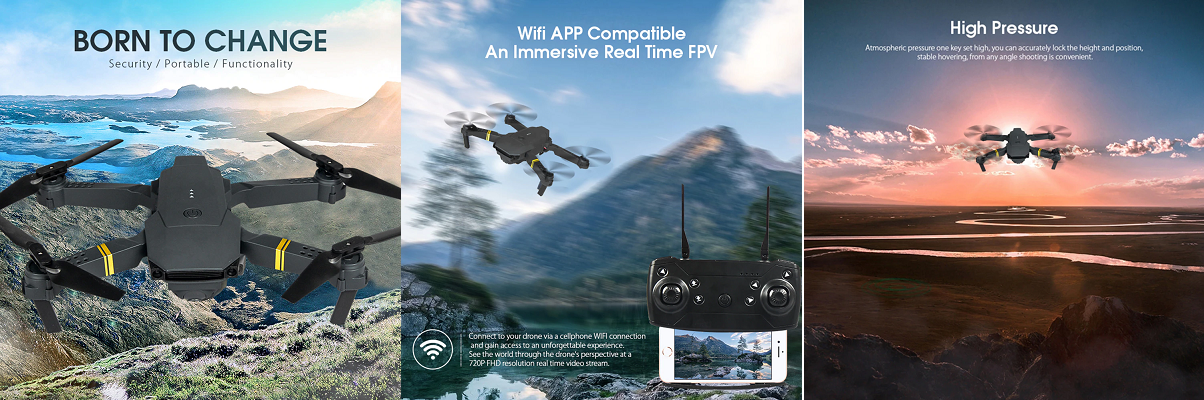 Andowl F16 Drone, WiFi HD 2MP 720p széles kamera, élő megtekintés a telefonján