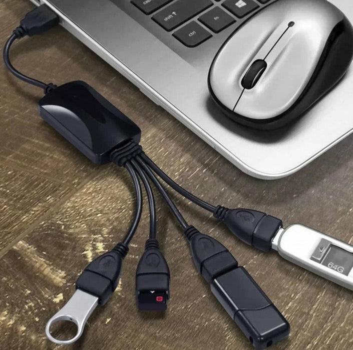 Hub USB 2.0 cu 4 porturi, Splitter USB, Calitate Premium, Negru