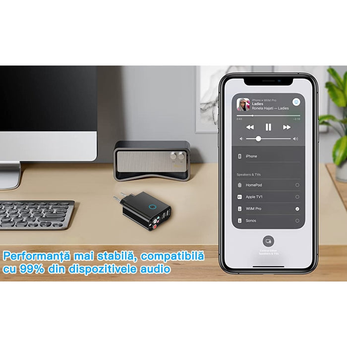 Адаптер 2 в 1 Bluetooth аудио, приемник и предавател, BT 5.0, USB игра, RCA, Play U Disk/Card