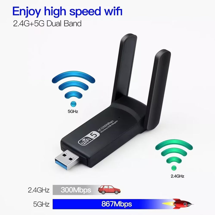 USB3.0 Extender vezeték nélküli adapter, 1200 Mbps, WiFi jelerősítő