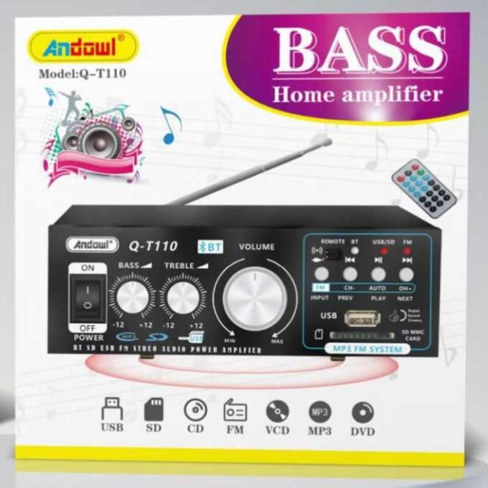 Σταθμός Bass Professional Bass T110, με Bluetooth, FM Radio και Remote, Black