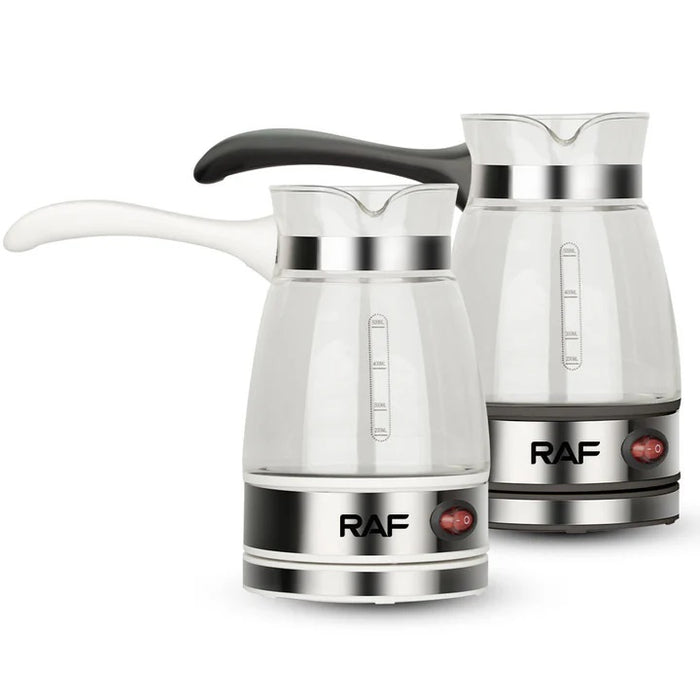 Aparat Electric pentru Preparat Cafea, RAF R125, 650W, 500ml, Recipient din Sticla, Alb/Negru