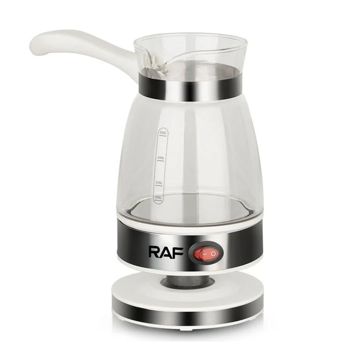 Aparat Electric pentru Preparat Cafea, RAF R125, 650W, 500ml, Recipient din Sticla, Alb/Negru