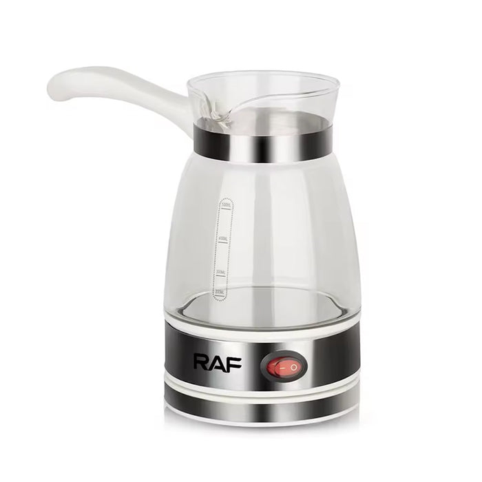 Aparat Electric pentru Preparat Cafea, RAF R125, 650W, 500ml, Recipient din Sticla, Alb/Negru