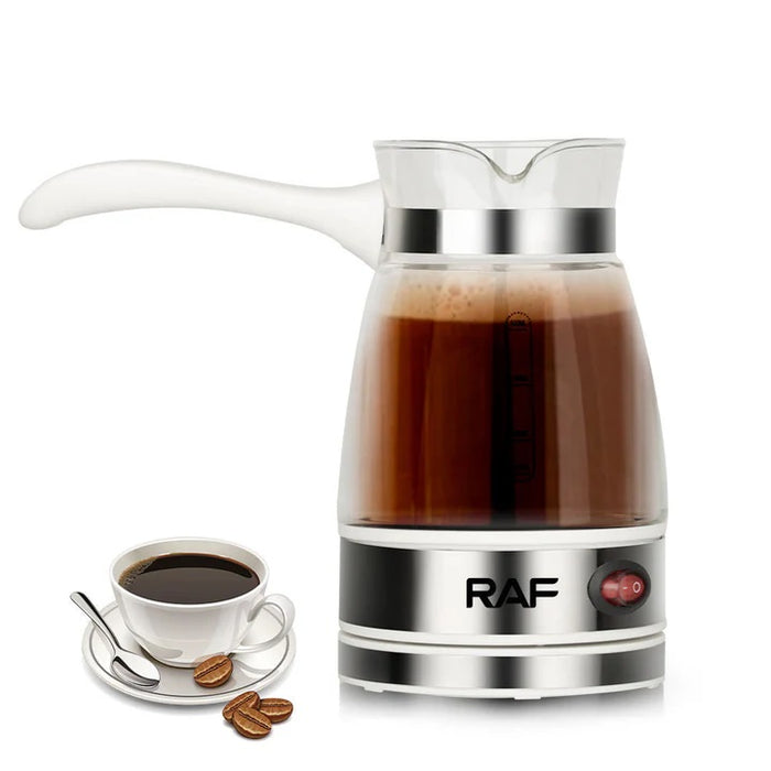 Aparat Electric pentru Preparat Cafea, RAF R125, 650W, 500ml, Recipient din Sticla, Alb/Negru