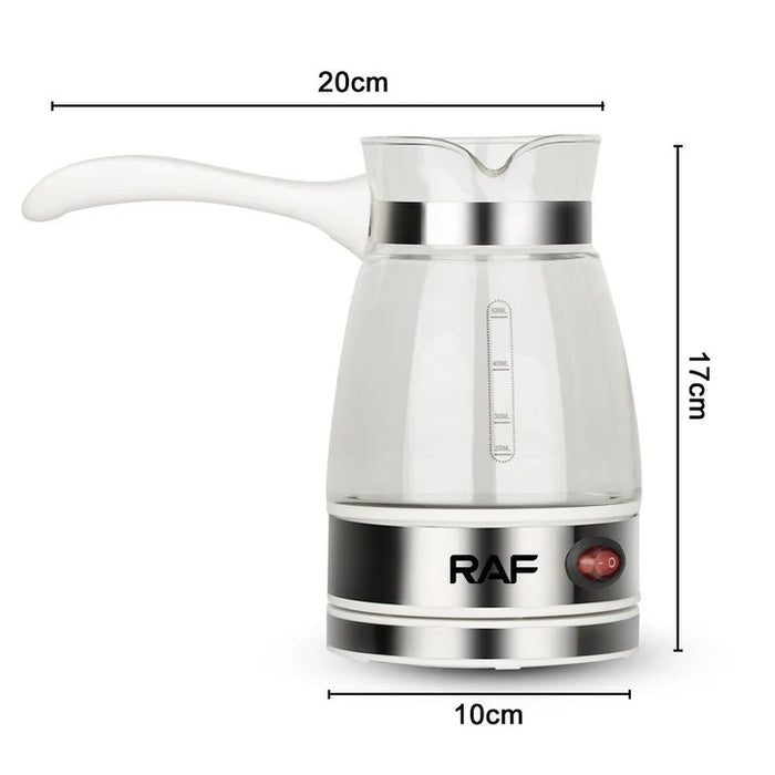 Aparat Electric pentru Preparat Cafea, RAF R125, 650W, 500ml, Recipient din Sticla, Alb/Negru