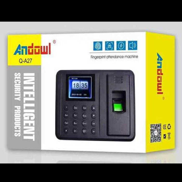 Aparat de control acces cu amprenta digitala si/sau cod pin, contorizare angajati, Andowl Q-A27, negru