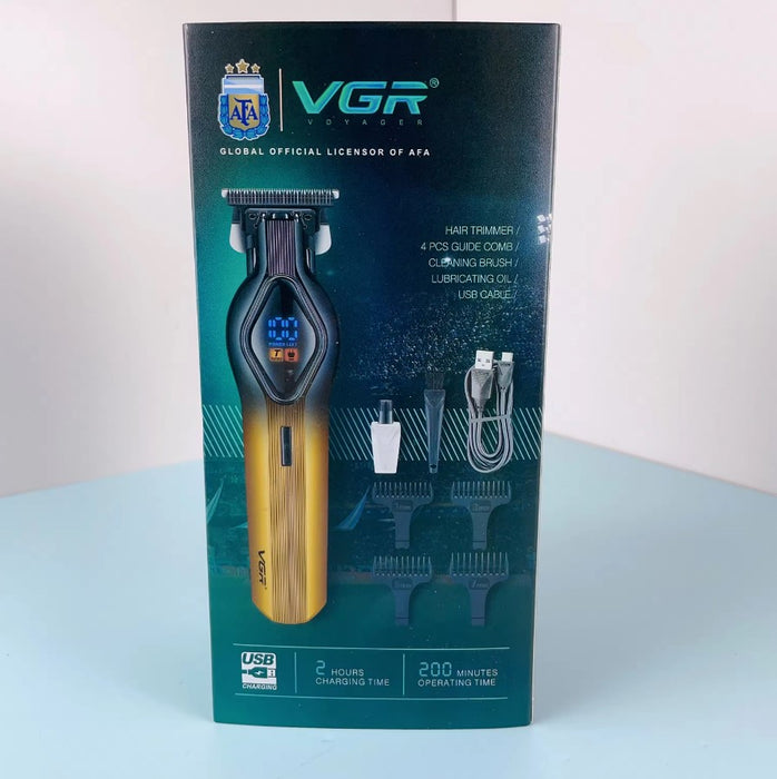 V-921 Professional Trimmer, Wireless, със 7 аксесоари, 4 отдалечени, черно-златисто