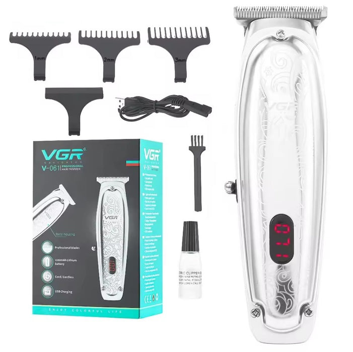 Vgr Vgr Vgr V-061 Trimmer, USB, 3W, LCD kijelző, ezüst