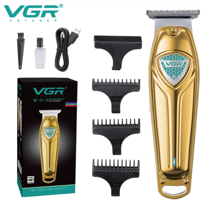 VGR VGR V9111 Trimmer, Wireless, Portable, με 4 αποστάσεις, βούρτσα καθαρισμού και λάδι, χρυσό