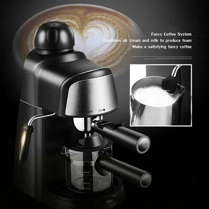 Expreor electric pentru cafea, cu functie de spuma de lapte, putere 800W, negru