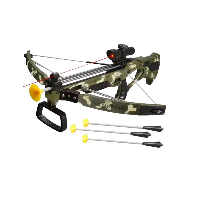 Toy Crossbow, Crossbow, για παιδιά 6 χρόνια+, με οδηγό λέιζερ και 3 βέλη με αναρρόφηση, πράσινο καμουφλάζ