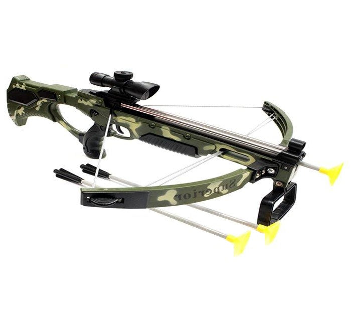 Toy Crossbow, Crossbow, για παιδιά 6 χρόνια+, με οδηγό λέιζερ και 3 βέλη με αναρρόφηση, πράσινο καμουφλάζ