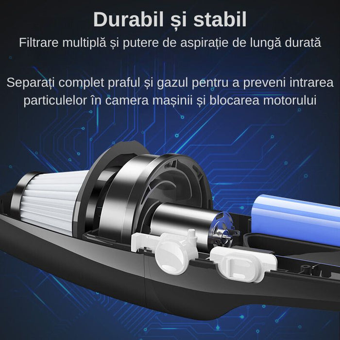 120W turbo, ασύρματο αυτοκίνητο, μπαταρία 3000mAh, φίλτρο HEPA, 4 διασταυρώσεις ακροφυσίων, μαύρο