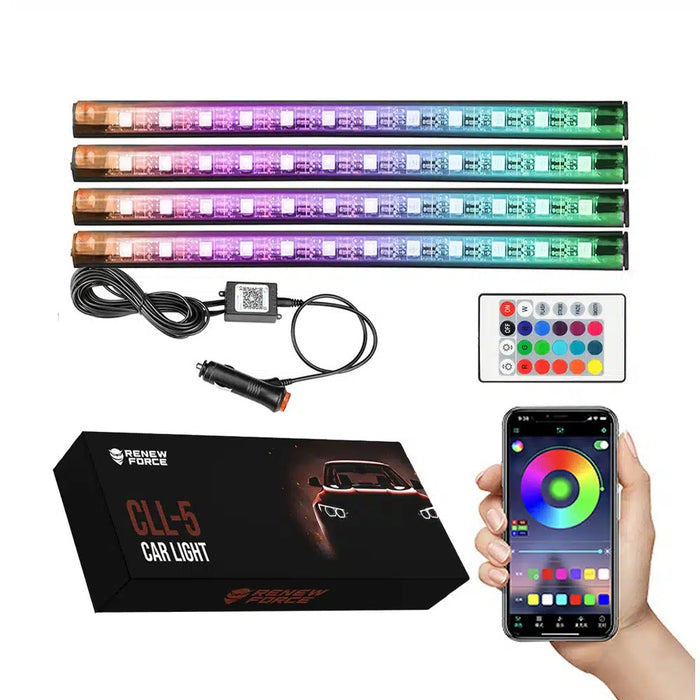 Benzi 48 LED RGB Auto, 12V, Control din Aplicatie si Telecomanda