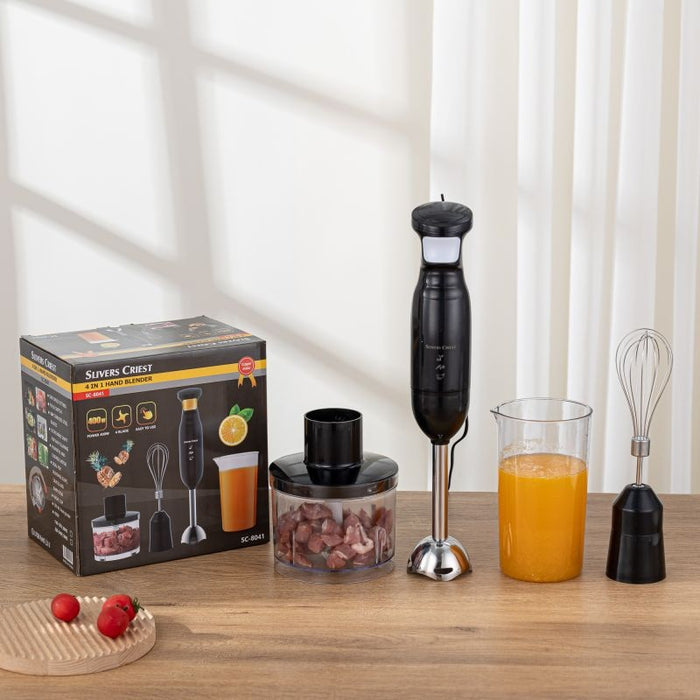 Blender electric de mana, SC-8041, cu 4 accesorii, 400W, negru