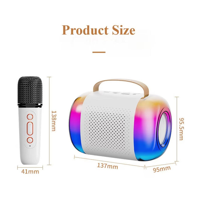 Boxa Portabila Bluetooth cu 2 Microfoane, 5W, 1800mAh, Negru/Alb/Roz