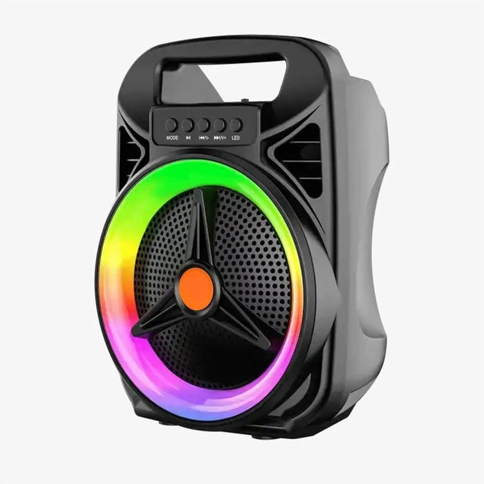 Hordozható doboz RGB fényvel, CS-0604, 6,5 "-es hangszóróval, USB, 8W, fekete