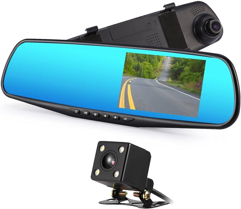 Camera auto tip oglinda retrovizoare, touch screen, inregistrare fata-spate FullHD