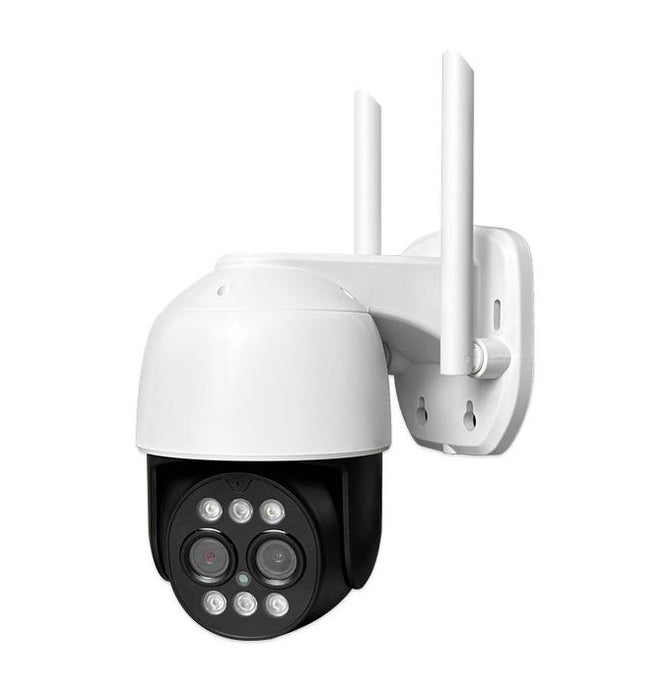 CCTV PTZ IP WiFi 3MP, пълен HD, човешки сензор, аларма, бяло с черно