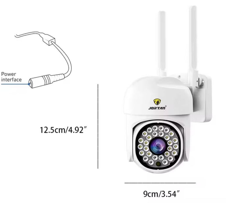 WiFi, 2MP, teljes HD, külső vagy belső megfigyelő kamera, riasztással, mozgásérzékelővel, IR, mikrofon, hangszóró, fehér