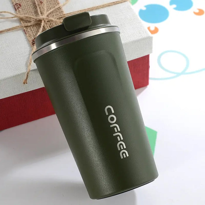 Causea Coffee, преносимо, интериор от неръждаема стомана, капацитет от 510 ml, кафе или други напитки, зелено