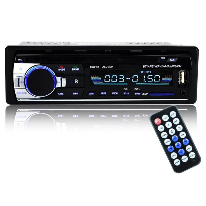 Casetofon Auto, 4x60W cu Bluetooth, Telefon, Radio, MP3, AUX, Slot Card MicroSD, Telecomanda, Negru