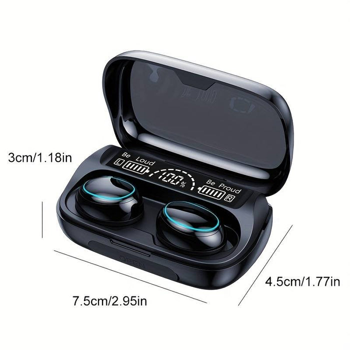 Ear Bluetooth fejhallgató, vezeték nélküli, érintés, hang, sztereó, fekete