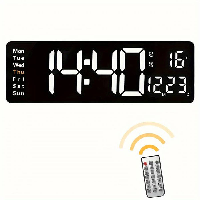 Цифров LED часовник, с дистанционно управление, регулируема яркост, бял светодиоден дисплей