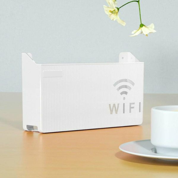 Поддръжка на Wi-Fi рутер, плътна пластмасова, бяла конструкция