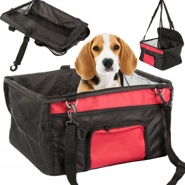 Τσάντα μεταφοράς κατοικίδιων ζώων, πτυσσόμενο, μαύρο με κόκκινο