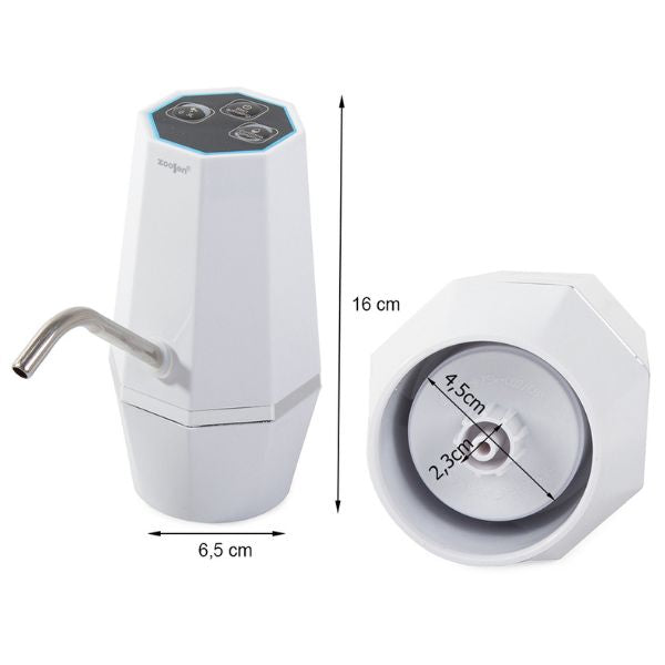 Електрическа помпа за контейнер за вода с включен филтър, зареждане на USB, бяло