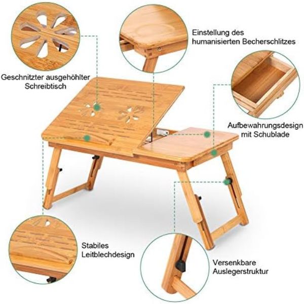 Бамбукова дървена маса за поддръжка