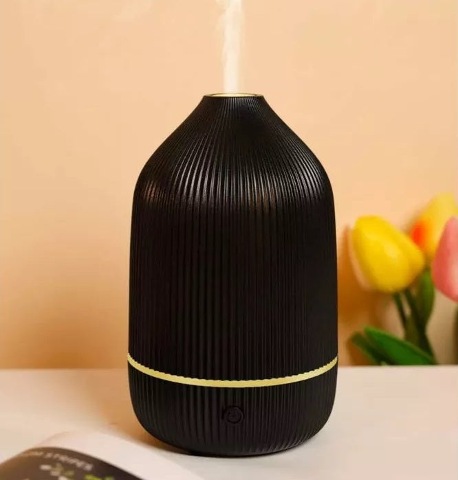 Aromatherapy, 100ml, 5h, 7 LED χρώματα, αυτόματα, ασύρματα, 8x15cm, μαύρο/λευκό